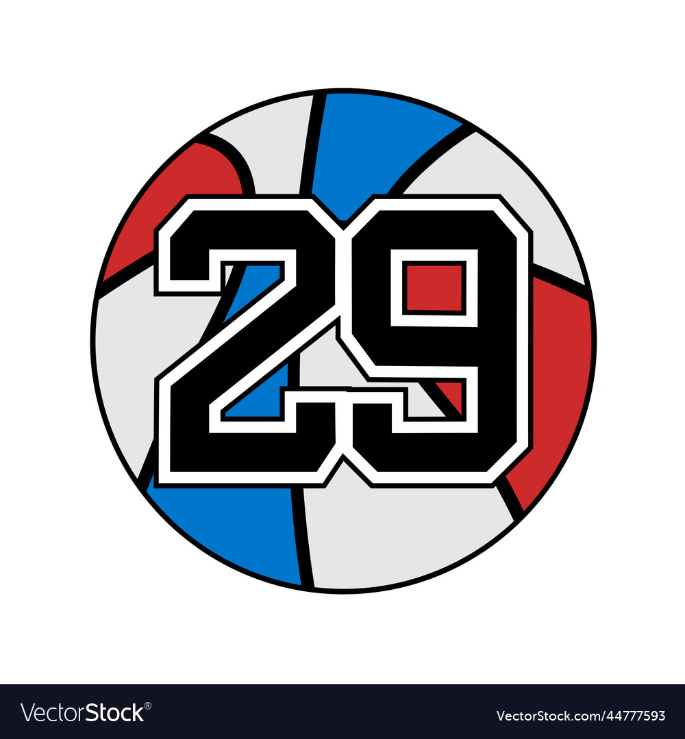 Ball of basketball symbol with nubmer 29 Vector Image