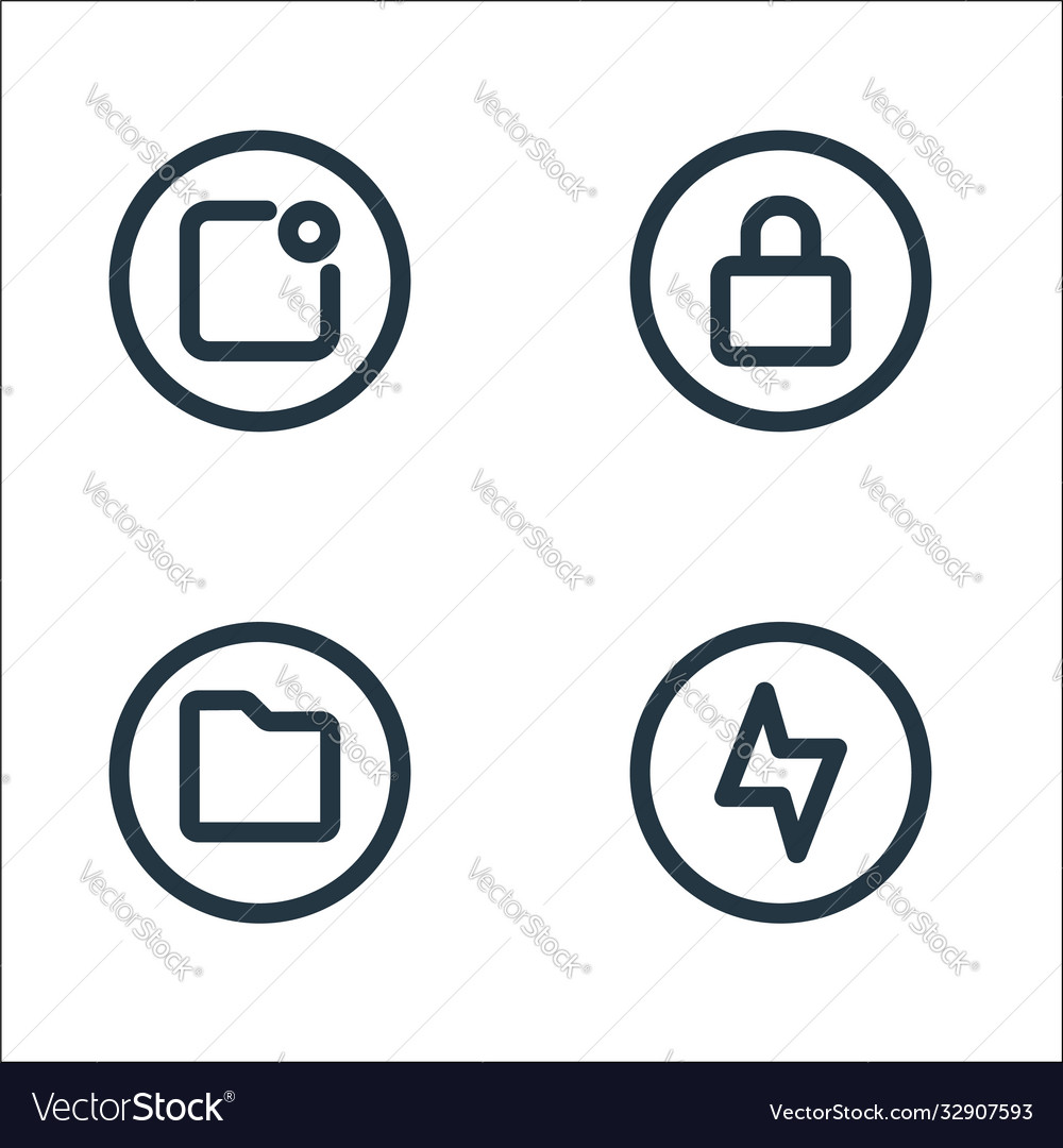 Basic ui line icons linear set quality vector image Basic ui line icons linear set quality