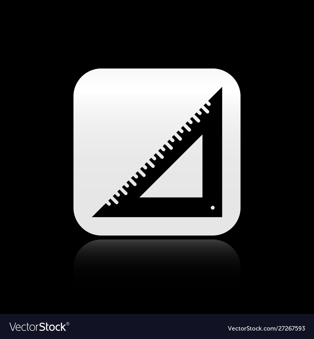 Black triangular ruler icon isolated on vector image Black triangular ruler icon isolated on