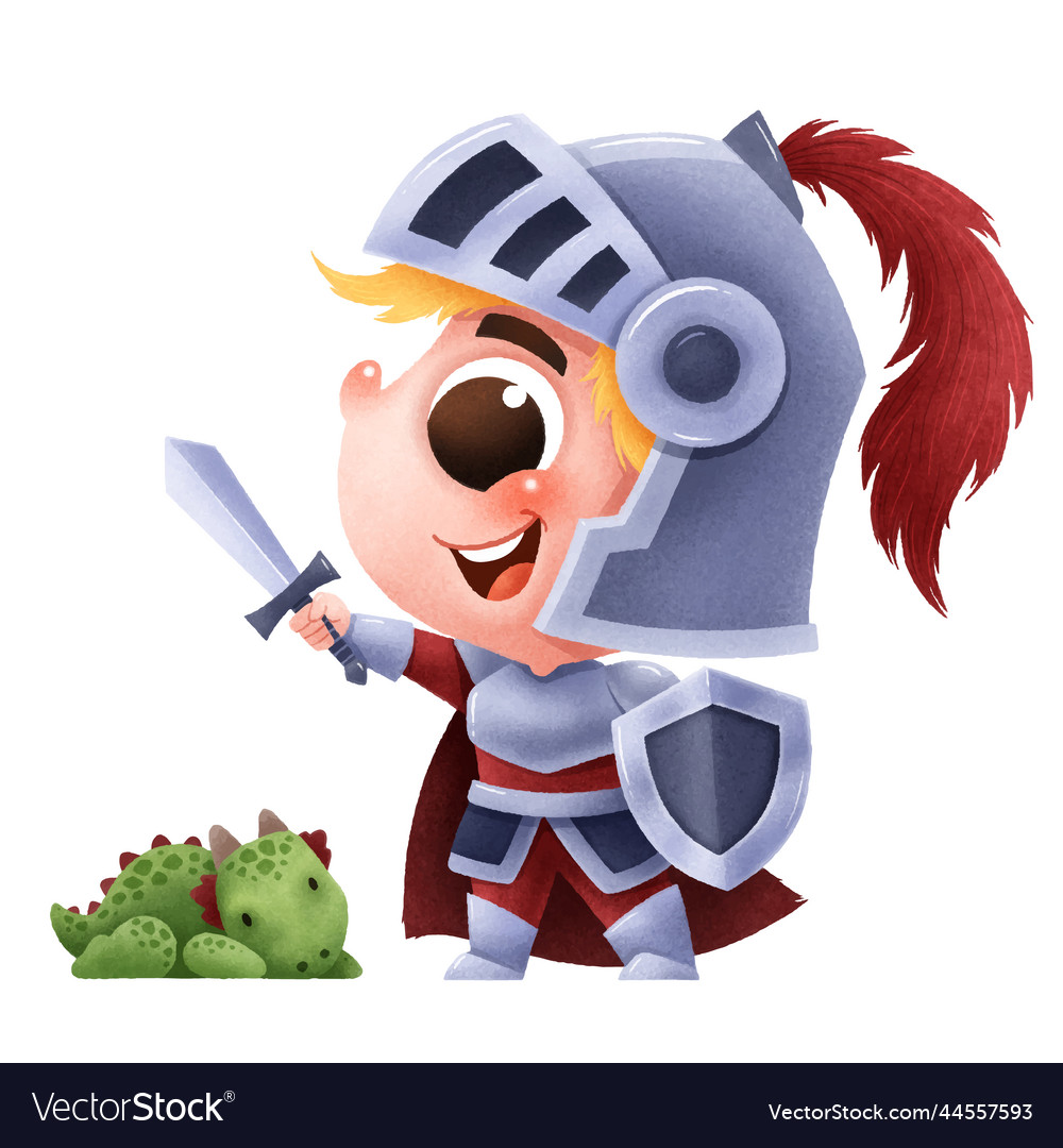 Cute Cartoon Knight Child