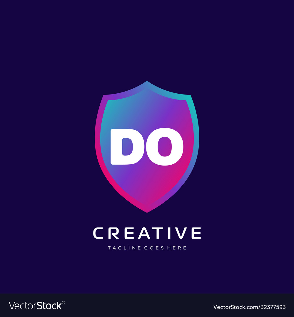Do initial logo with colorful template