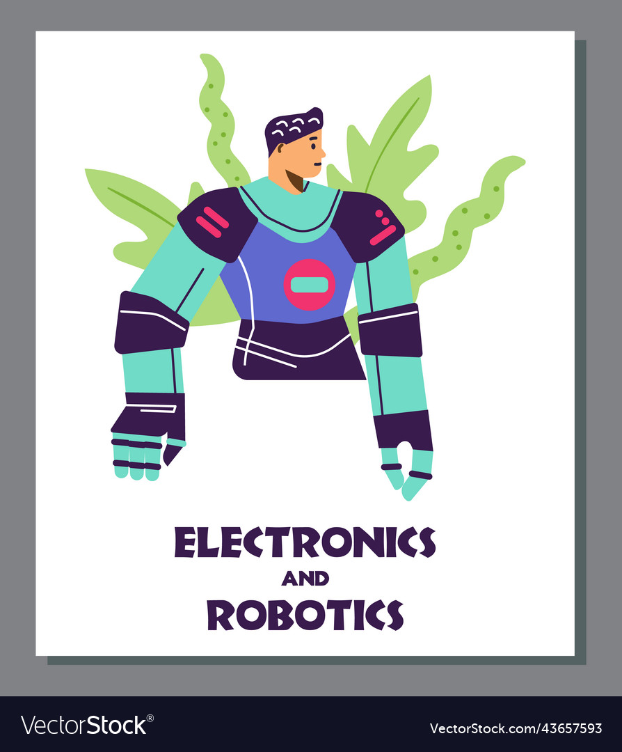 Electronics and robotics banner concept vector image Electronics and robotics banner concept