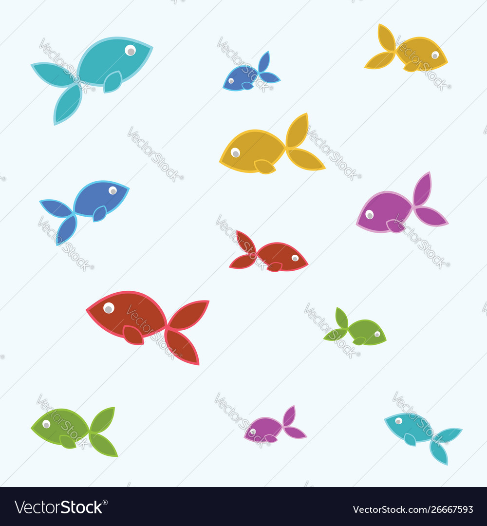 Fish tile vector image Fish tile