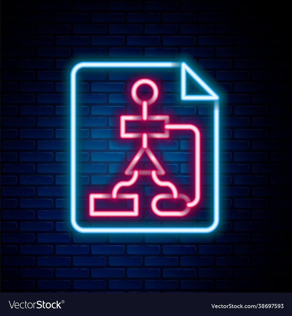Glowing neon line tile flowchart for program
