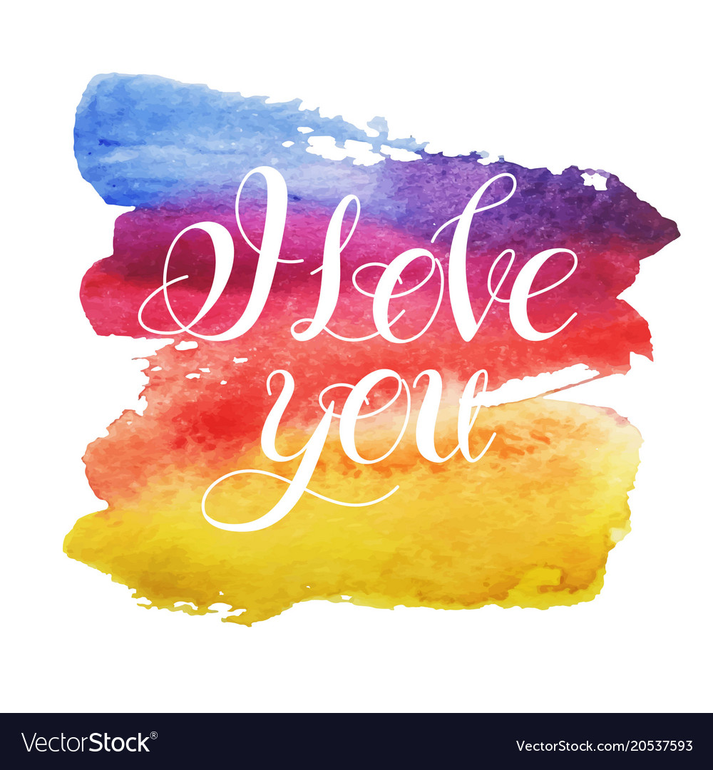 I love you image watercolor elements