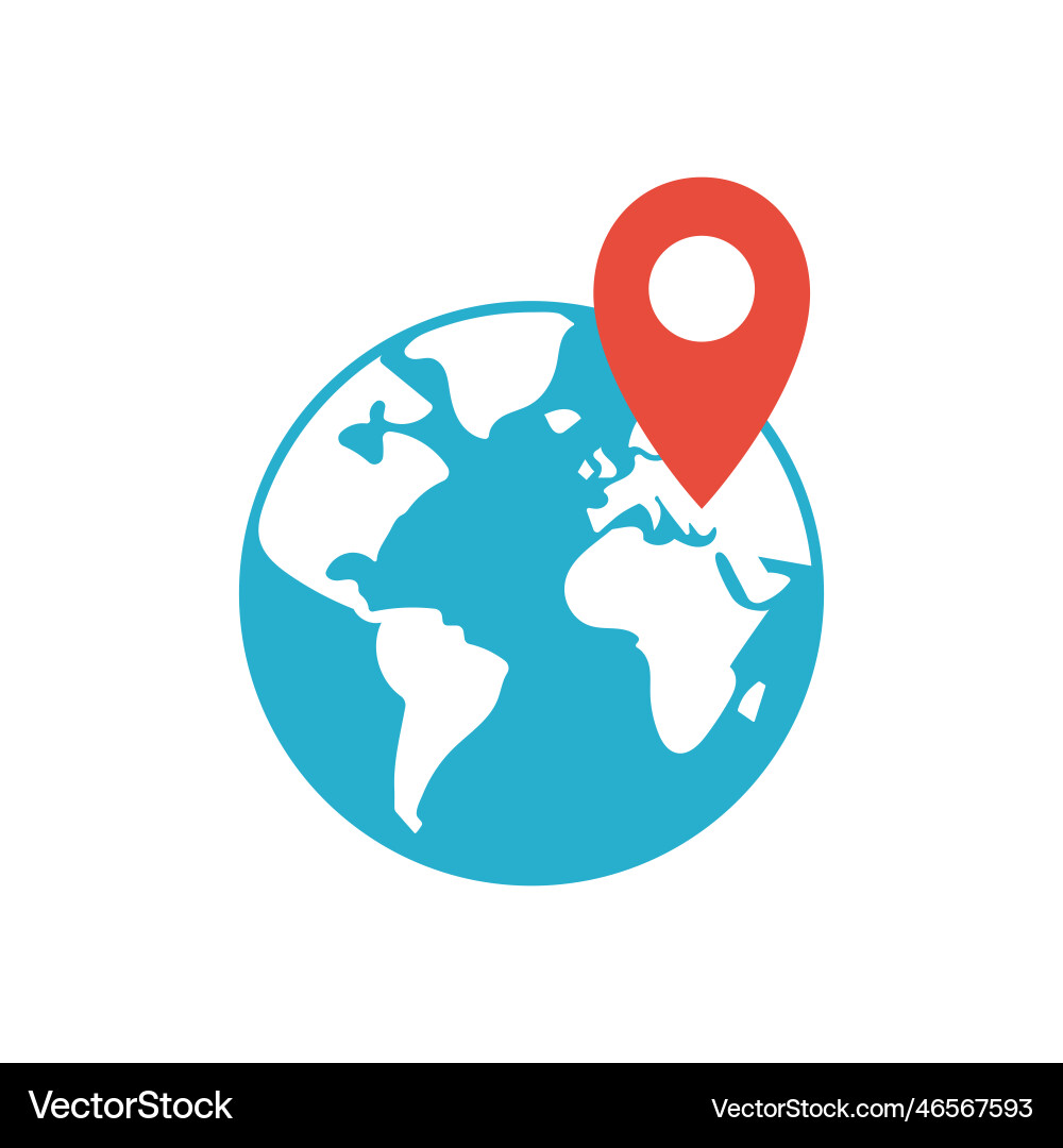 Map pointer flat icon location destination pin Vector Image