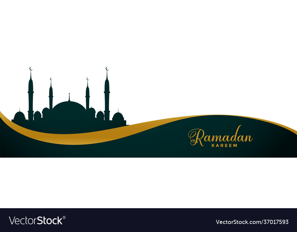 Ramadan kareem breites Banner mit Moschee-Design