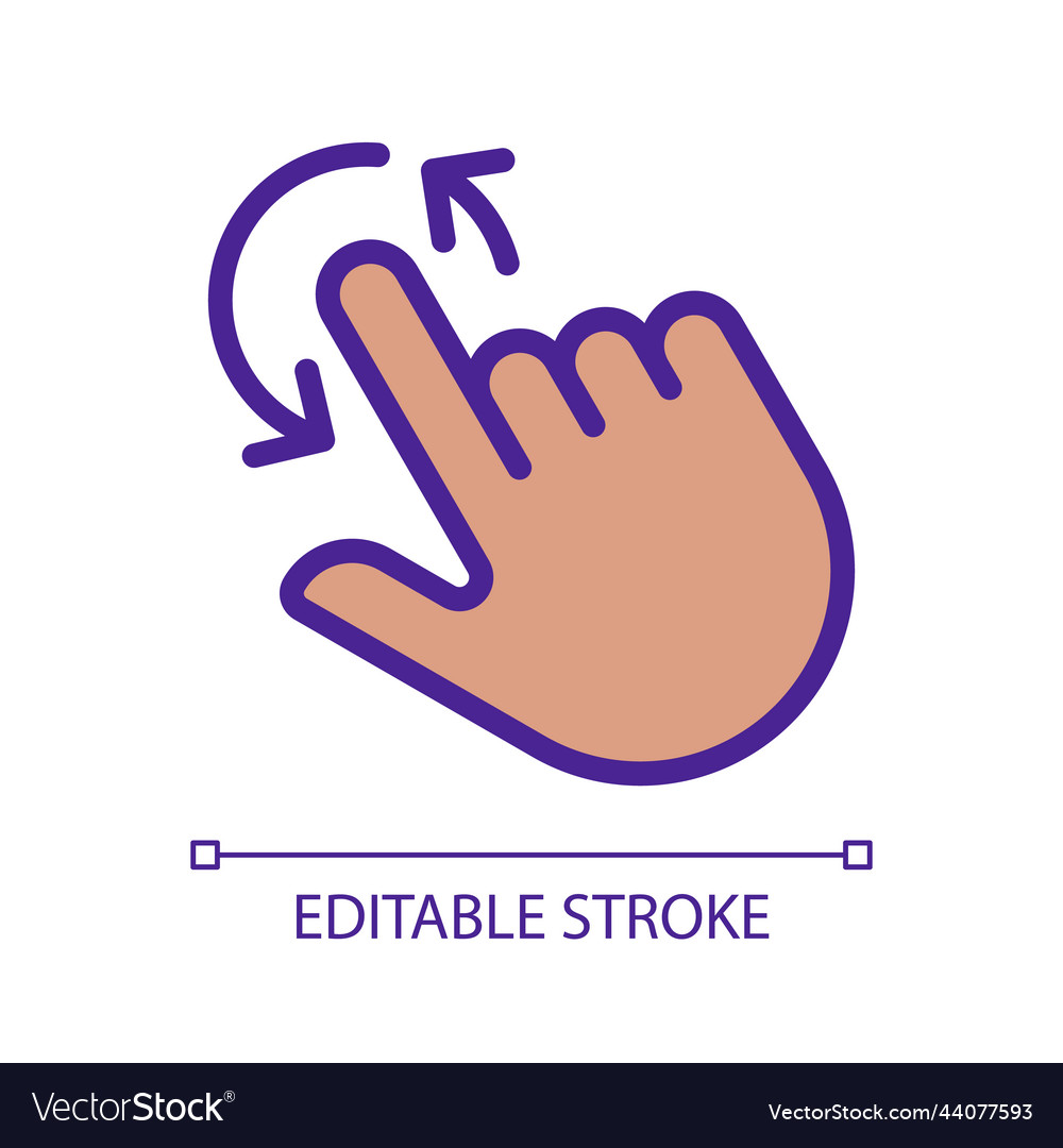 Rotation gesture pixel perfect rgb color icon Vector Image Rotation gesture pixel perfect rgb color icon
