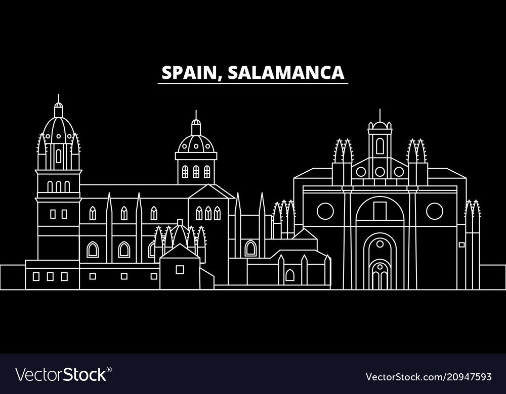 Salamanca silhouette skyline spain