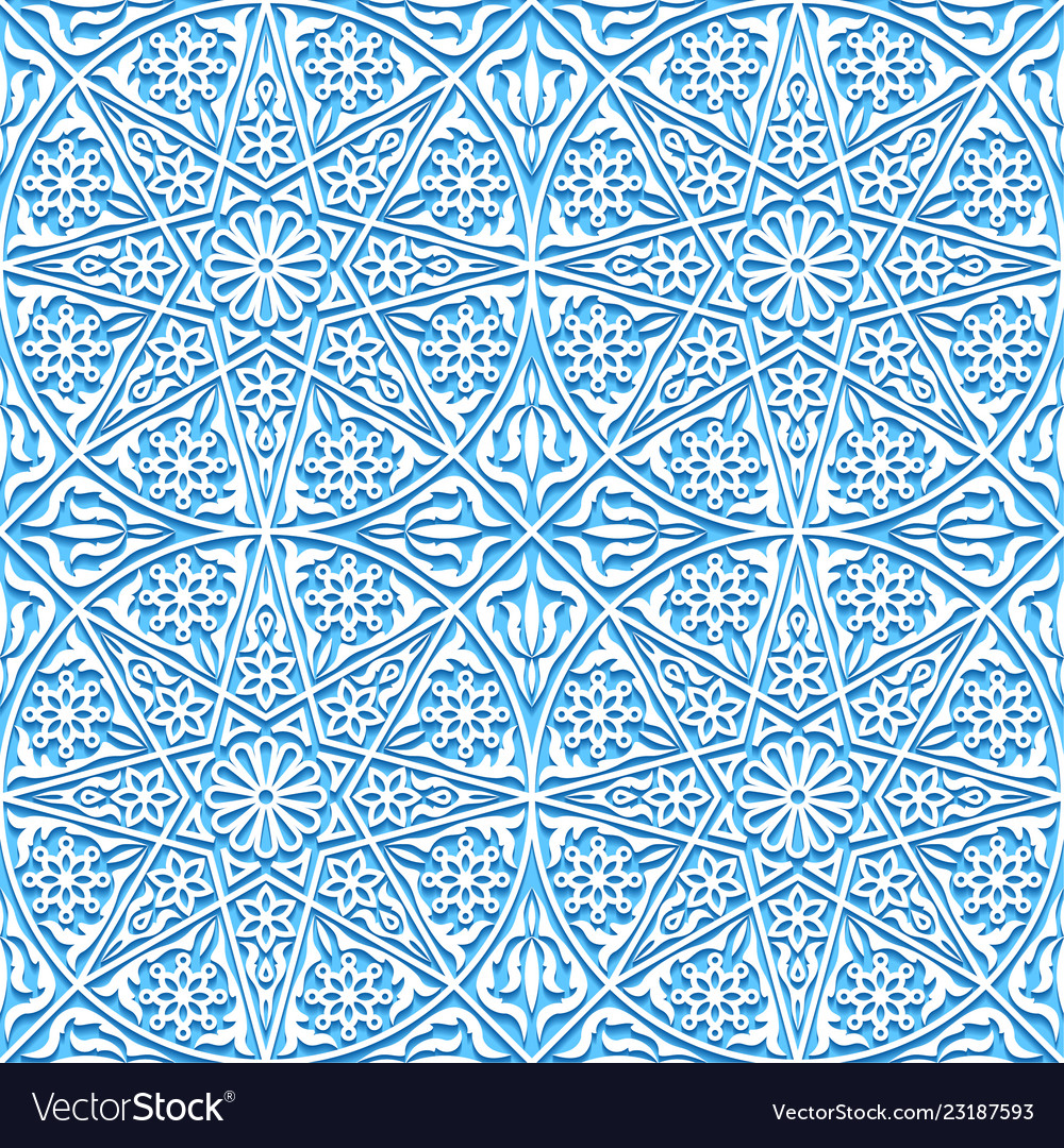 Seamless floral pattern with traditional ornament