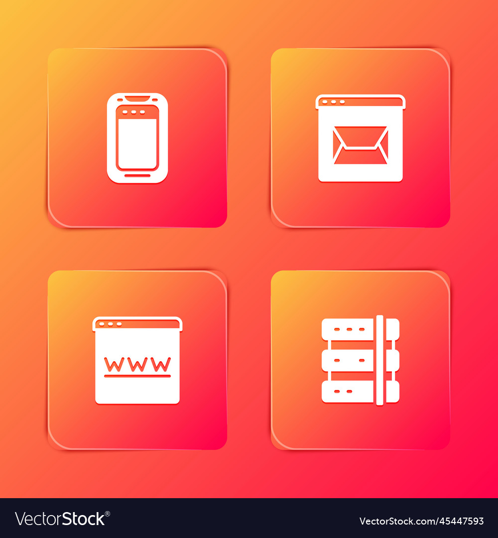 Set mobile phone website and mail browser window Vector Image Set mobile phone website and mail browser window