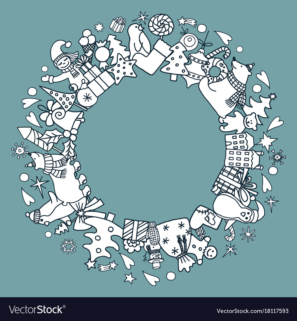 Set of different icons on a theme
