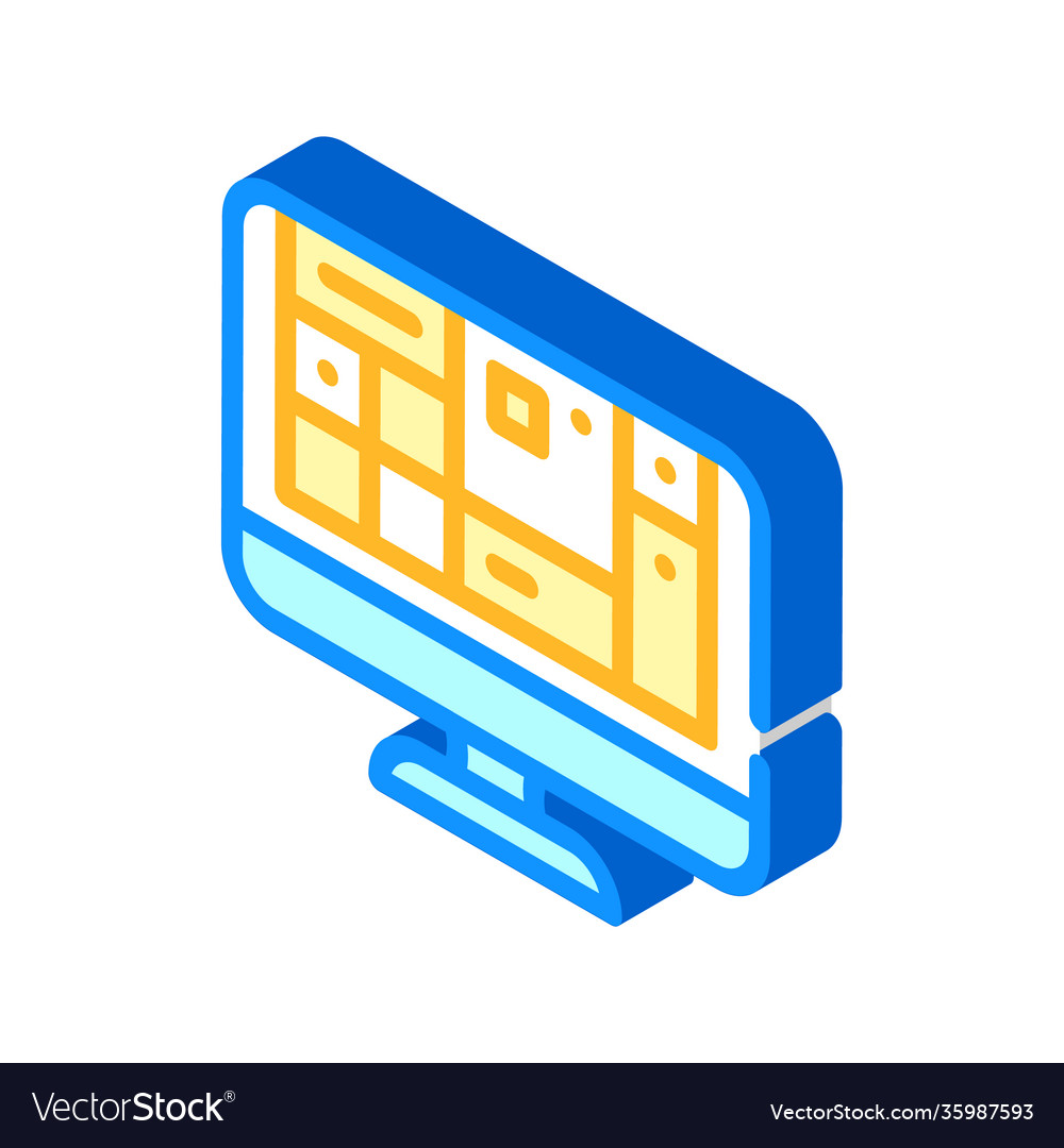 Table operating system isometric icon