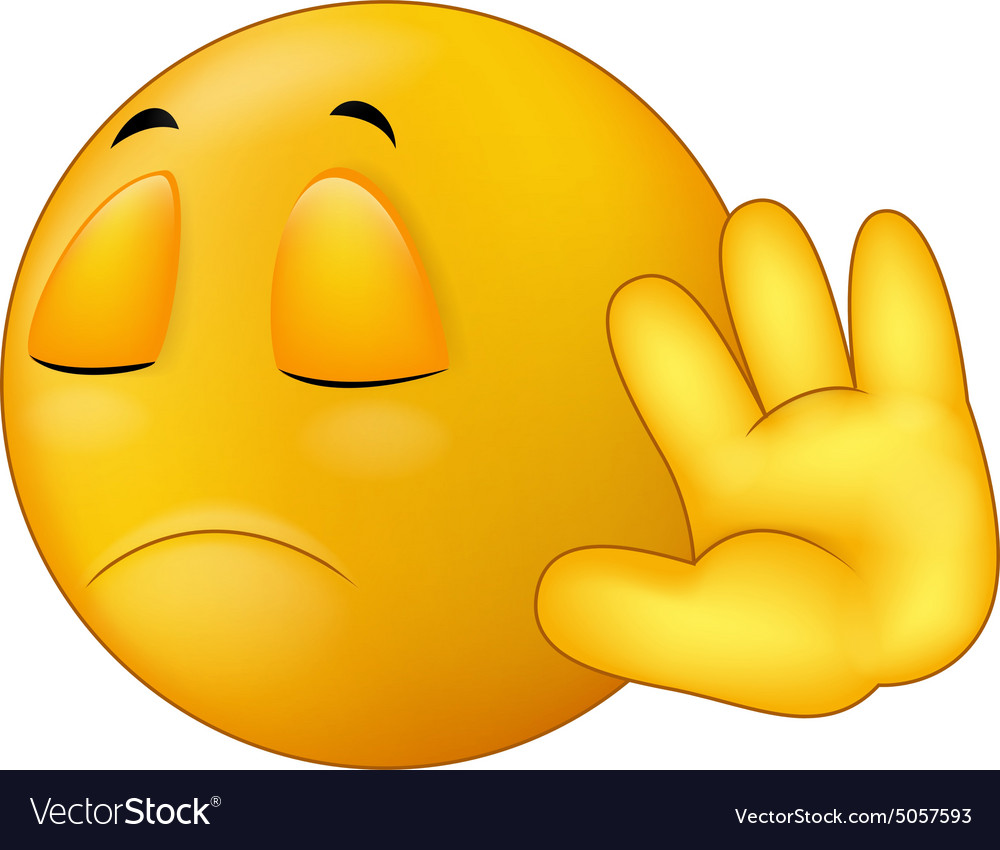 Talk to my hand gesture smiley emoticon Royalty Free Vector