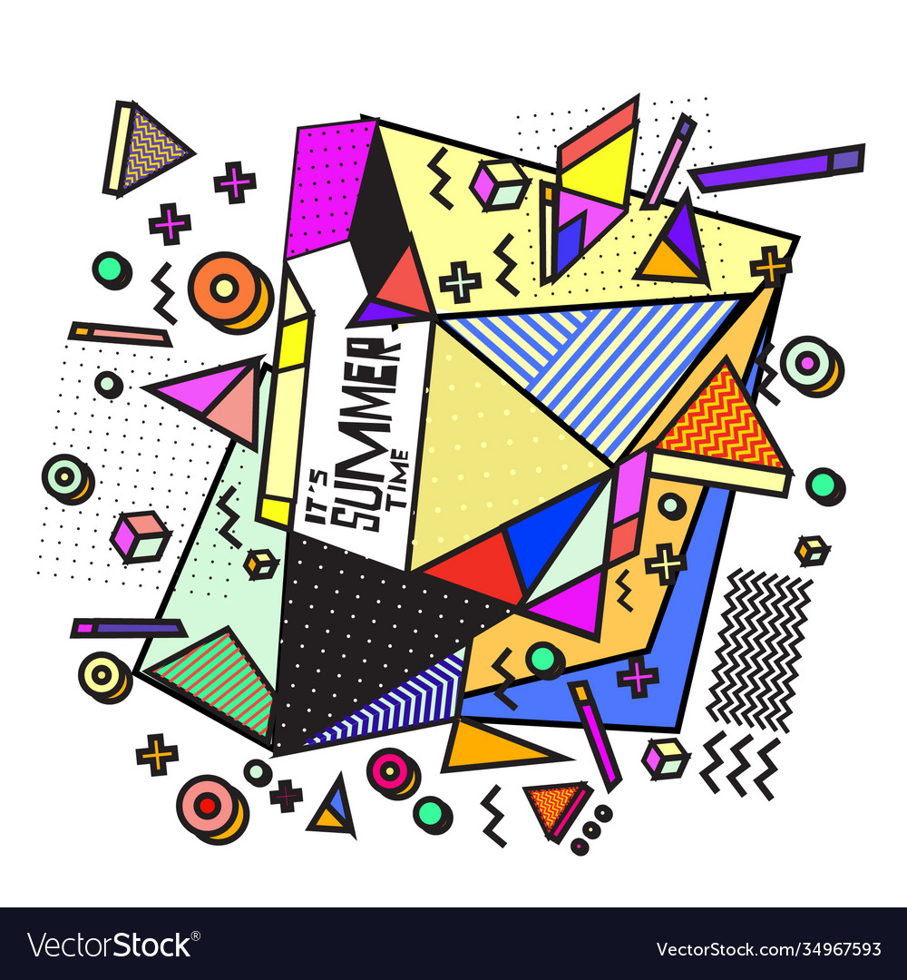 Triangle geometric forms for summer design event vector image Triangle geometric forms for summer design event