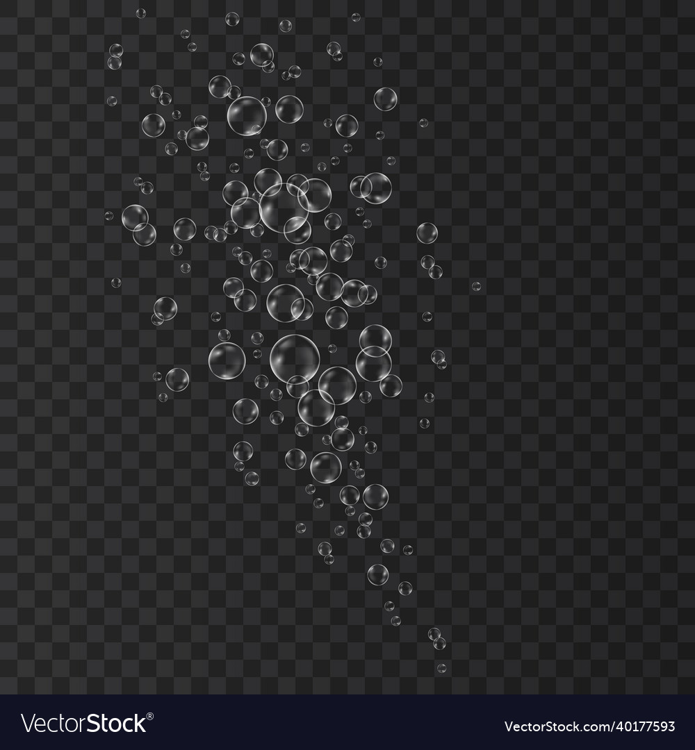 Underwater float fizzing air bubbles Royalty Free Vector