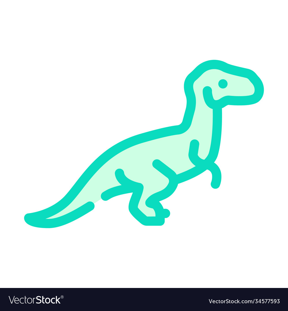 Velociraptor dinosaur color icon