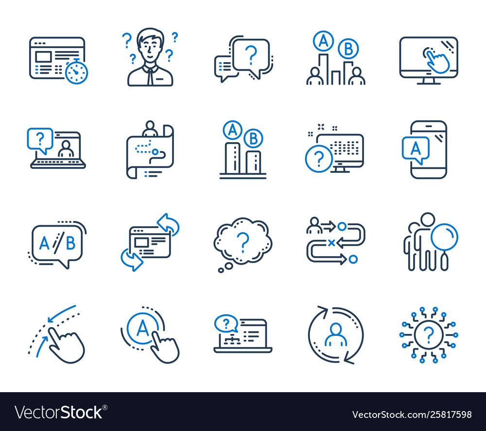 AB Testing Icon Set - Journey Map