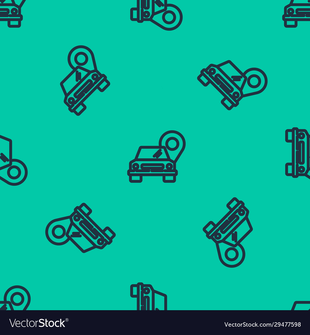 Blue line map pointer with taxi icon isolated vector image Blue line map pointer with taxi icon isolated