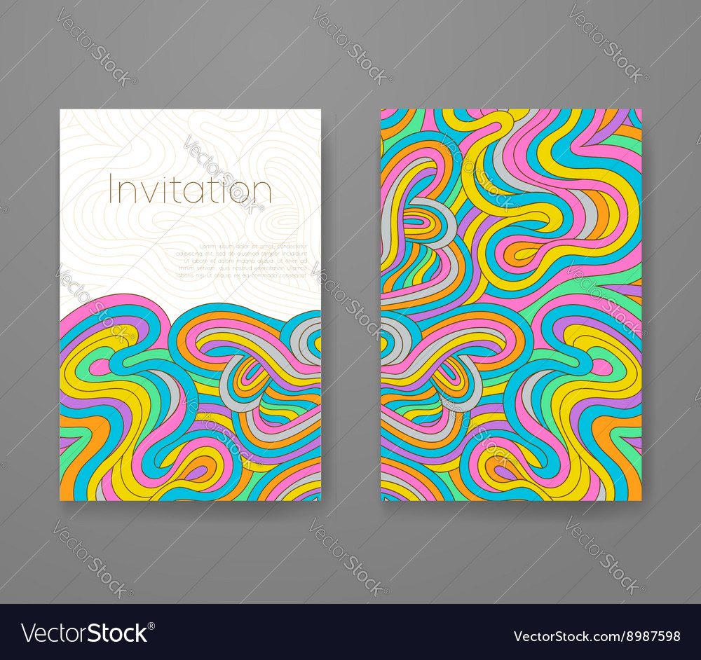 Business card with vivid lines pattern
