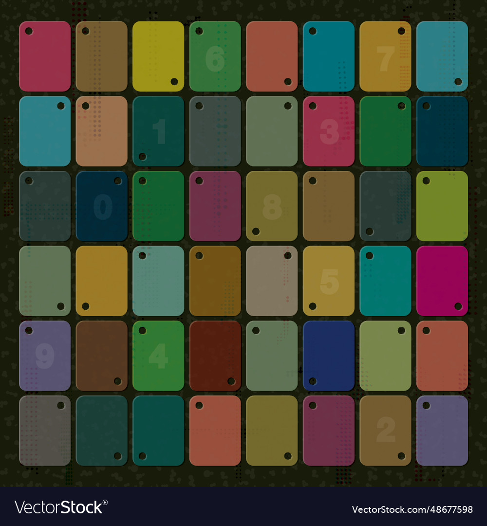 Colorful card have random number vector image Colorful card have random number