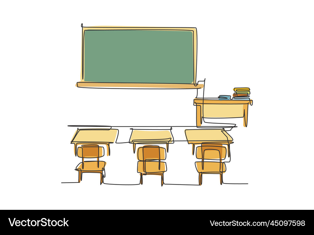 Continuous one line drawing interior design Vector Image