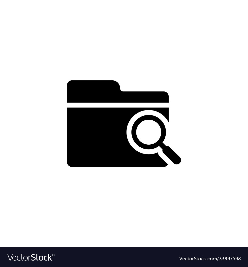 Data searching folder with magnifier glass icon Vector Image Data searching folder with magnifier glass icon