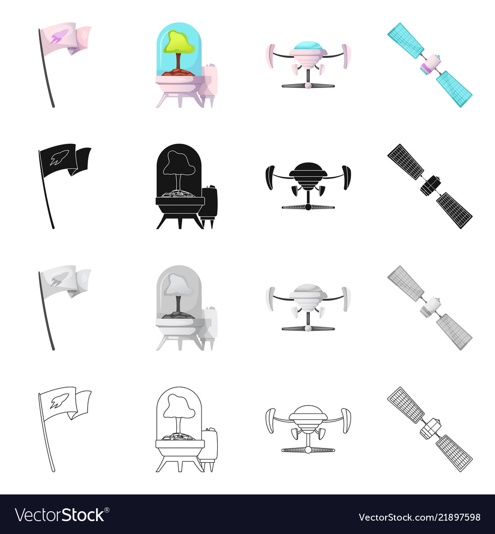Design of mars and space icon collection Vector Image Design of mars and space icon collection