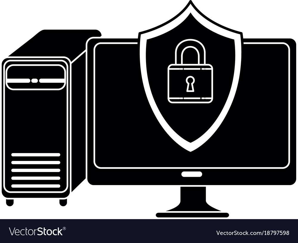 Desktop computer with shield