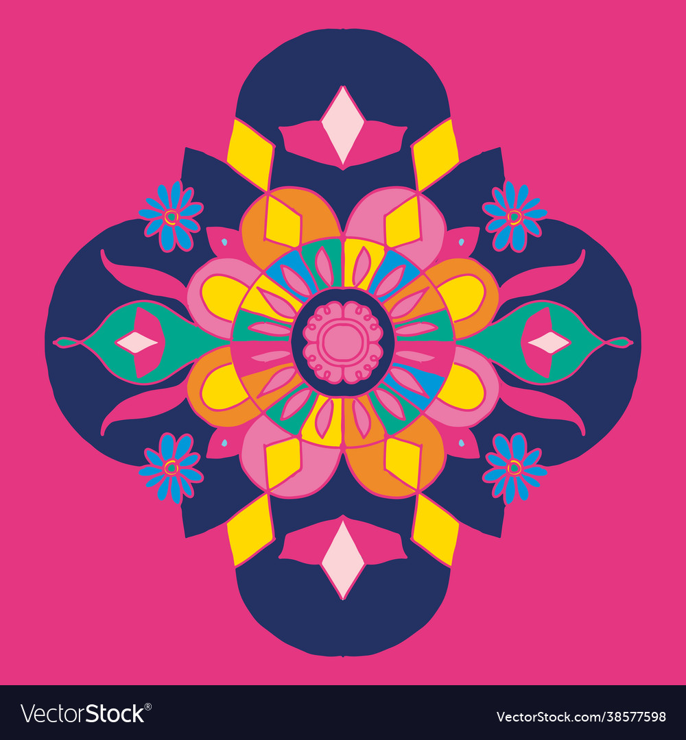 Diwali indian rangoli design Royalty Free Vector Image