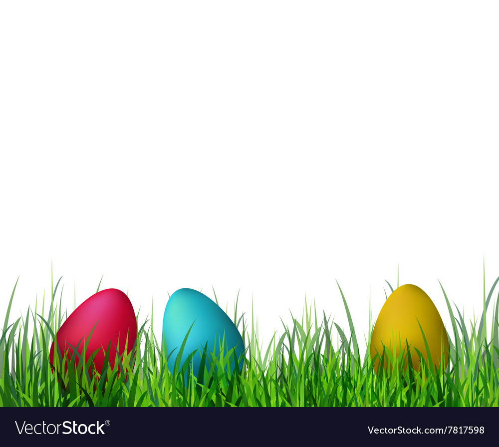 Easter eggs on grass