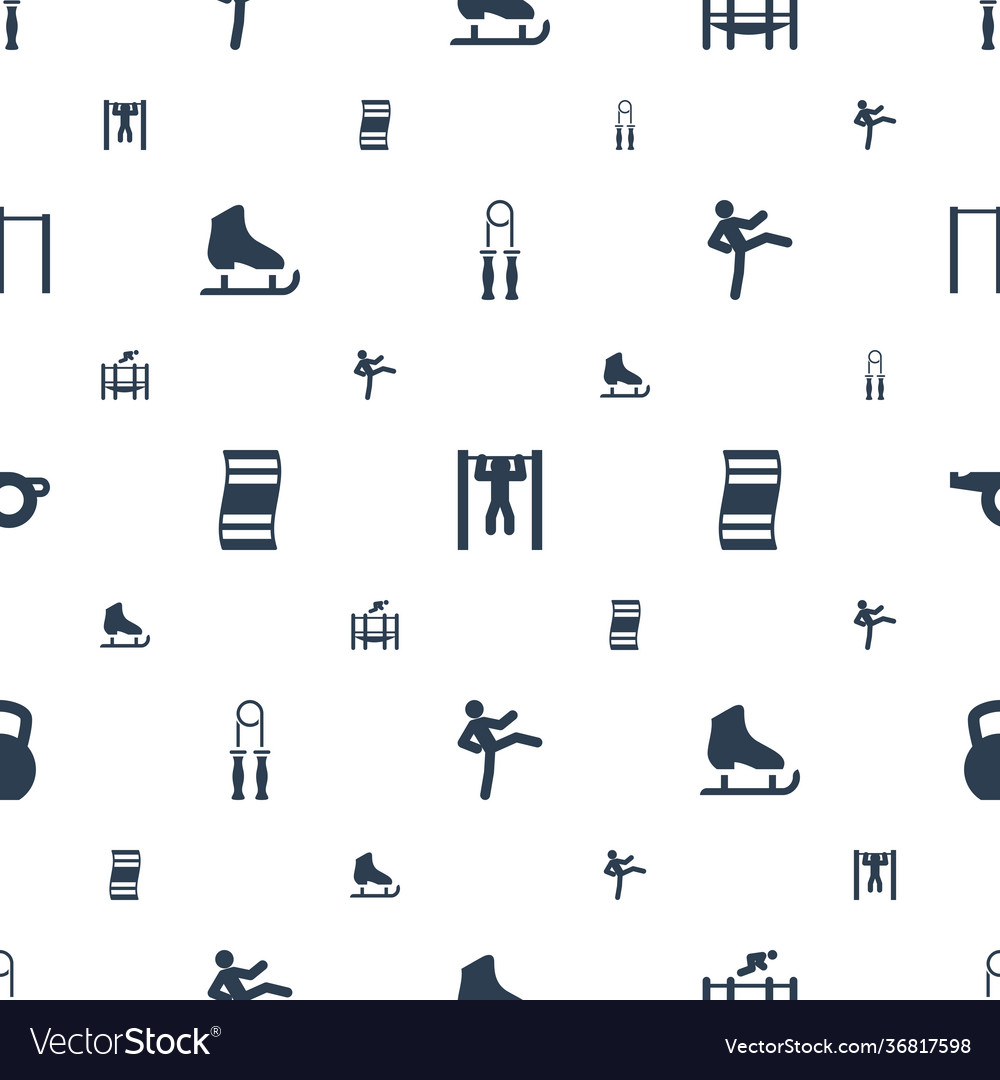 Exercise icons pattern seamless white background