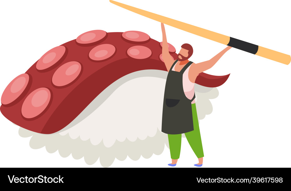 Flat sushi icon Royalty Free Vector Image - VectorStock