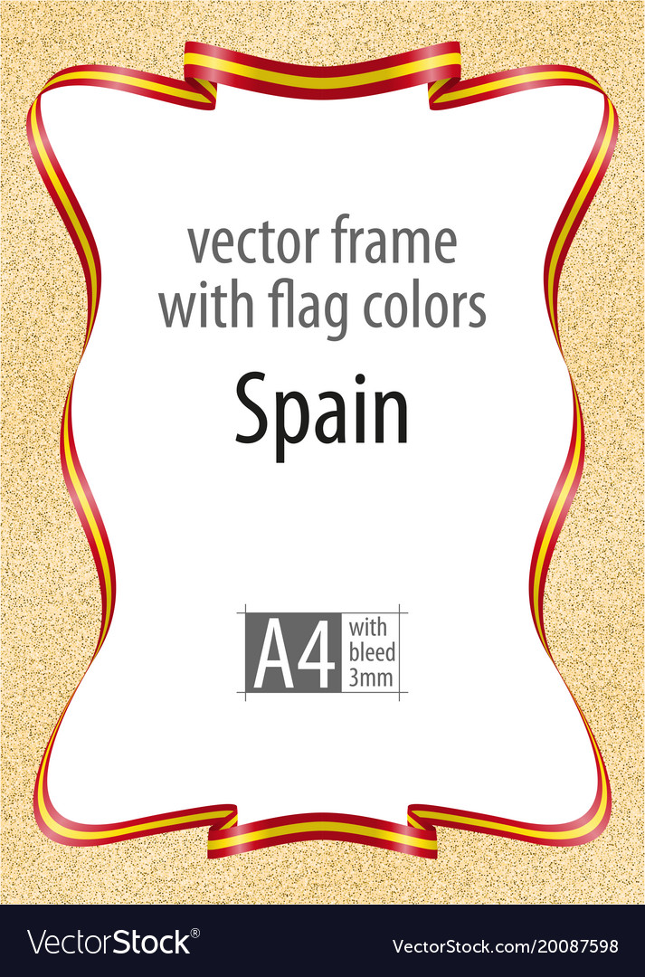 Frame and border of ribbon with the colors
