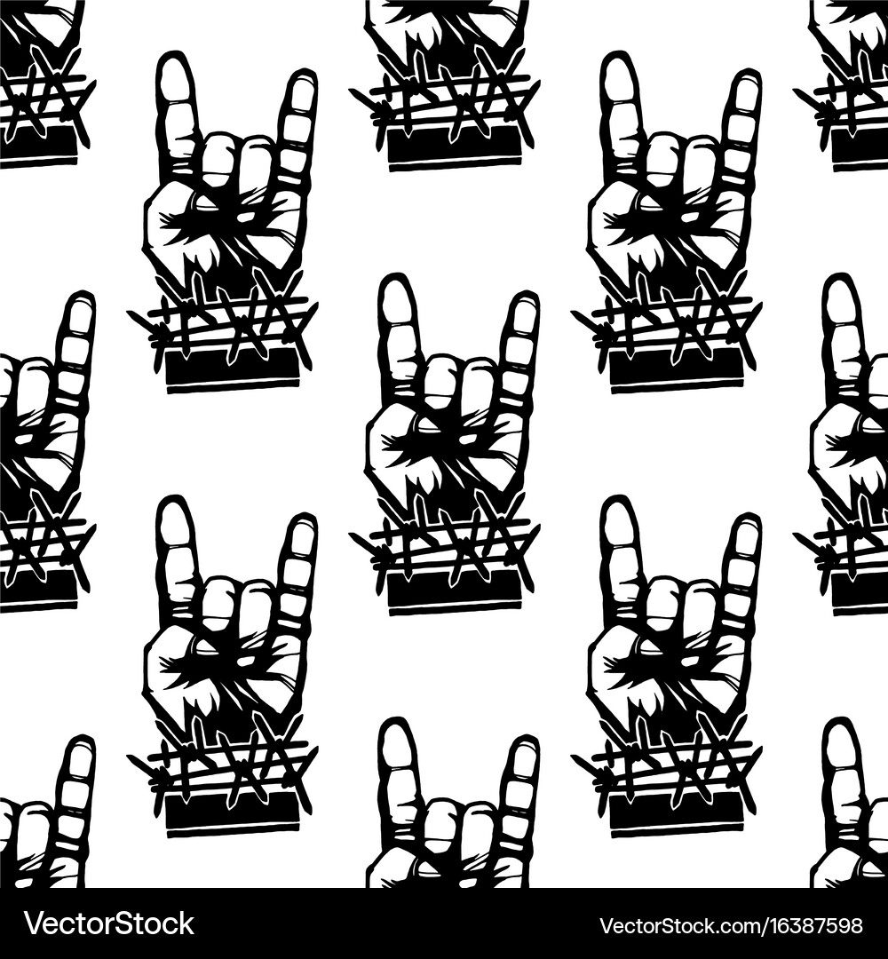 Heavy rock music seamless pattern vintage Vector Image