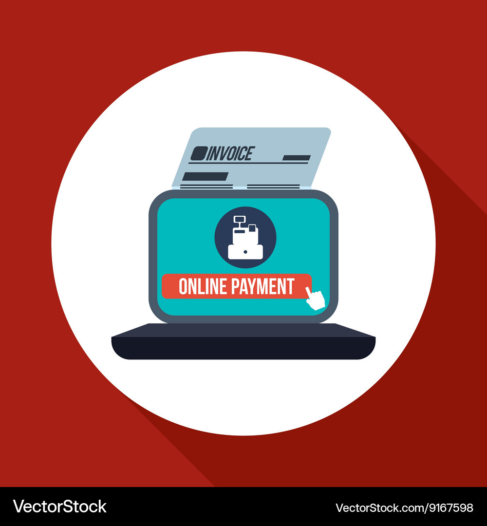 Invoice design online payment isolated Royalty Free Vector