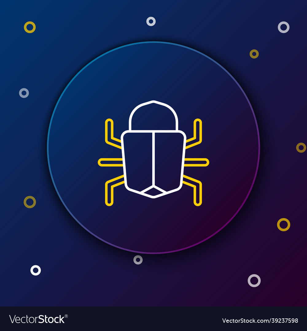 Line system bug concept icon isolated on blue vector image Line system bug concept icon isolated on blue