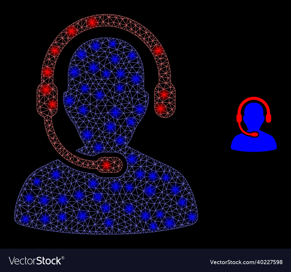 Mesh net call center operator with majestic vector image Mesh net call center operator with majestic