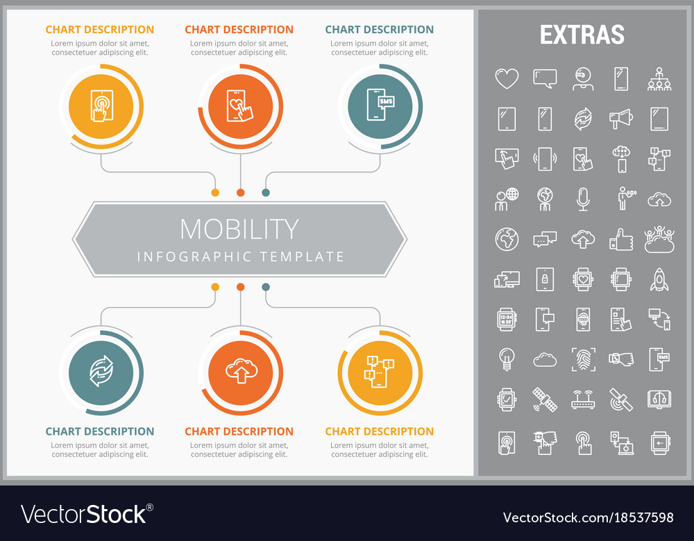 Mobility infographic template elements and icons