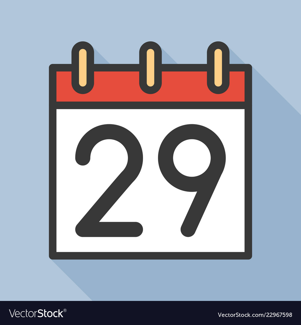 Number and calendar icon outline with long