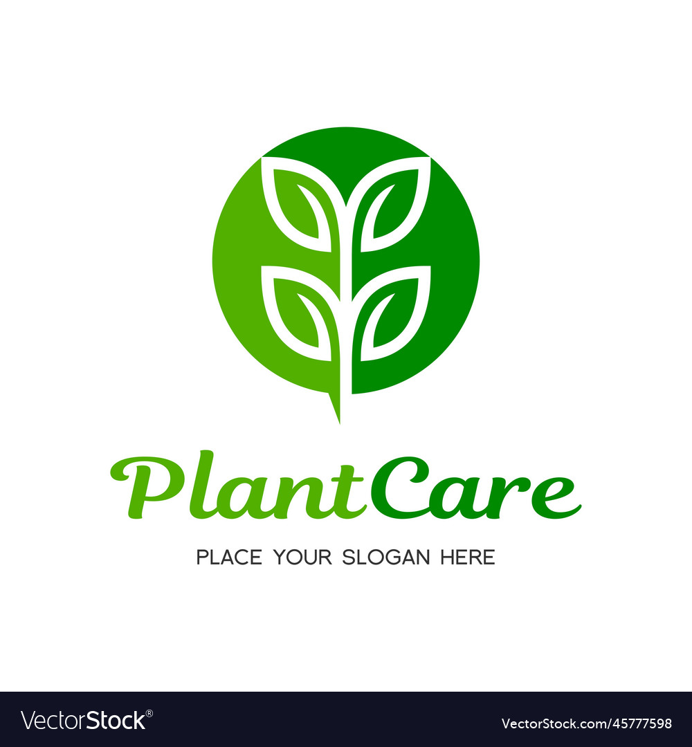 Plant care with leaf logo template this graphic