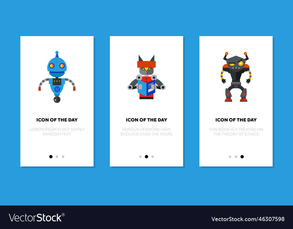 Robots flat icon set vector image Robots flat icon set