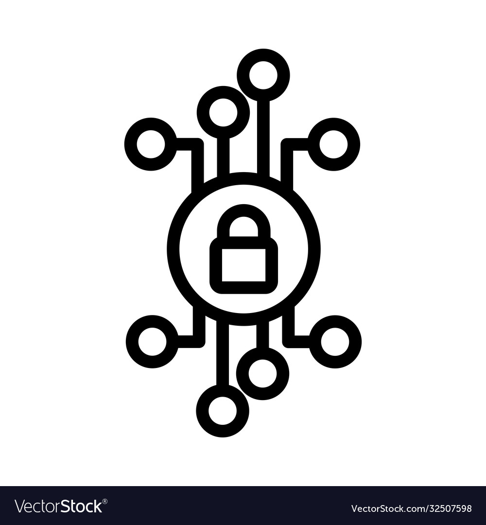Safe padlock with circuit lines data security line Vector Image Safe padlock with circuit lines data security line
