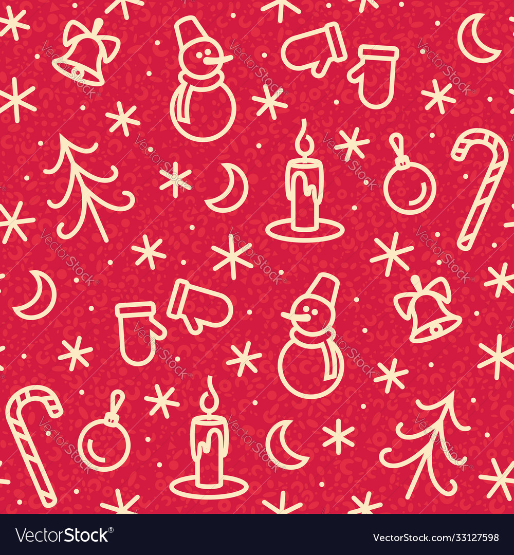 Seamless pattern with light line icons vector image Seamless pattern with light line icons