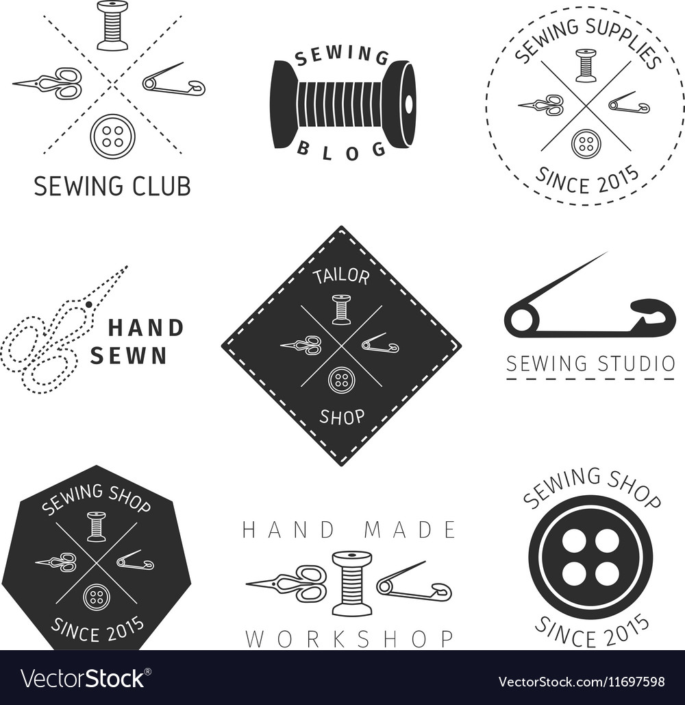 Sewing badges set Royalty Free Vector Image - VectorStock