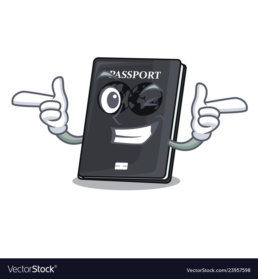 Wink black passport in the shape character