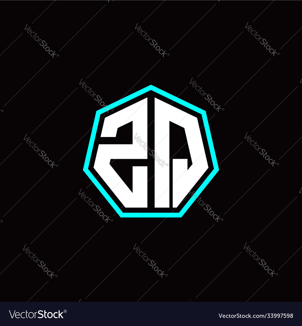 Z q initials modern polygon logo template