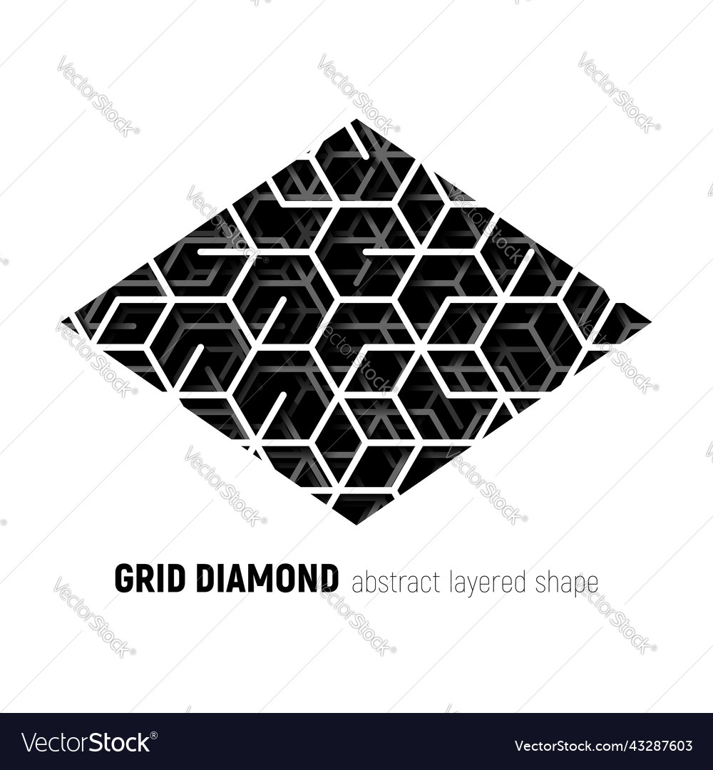 Abstract diamond shape with layered lines vector image Abstract diamond shape with layered lines
