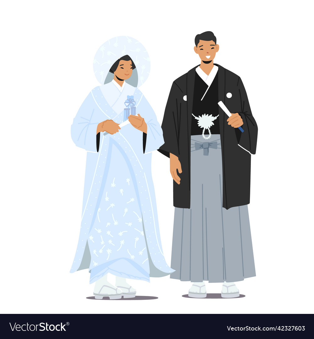 Asian marriage ceremony traditional japanese Vector Image