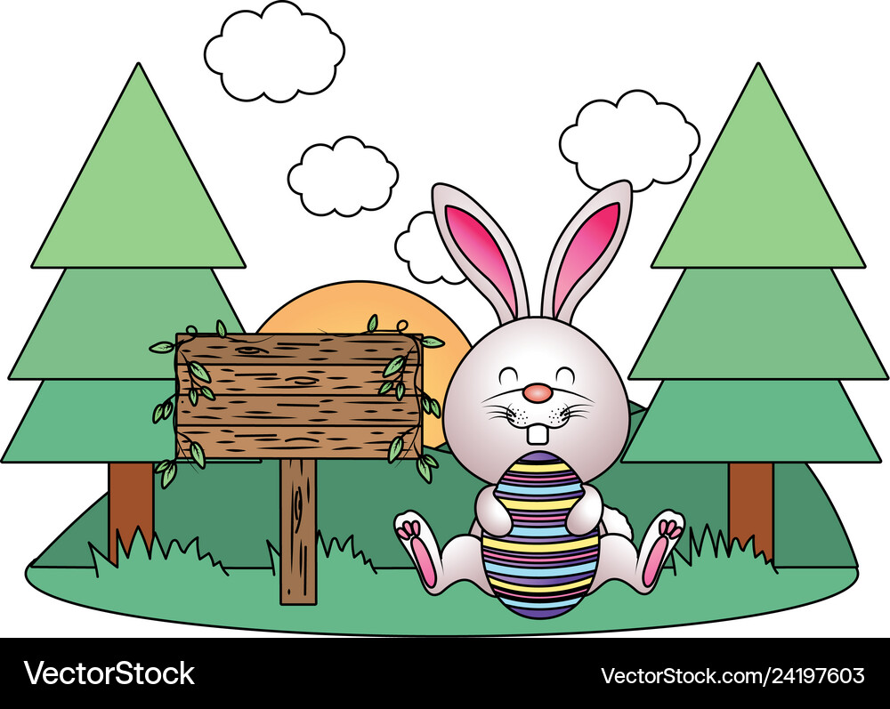 Bunny with easter egg Royalty Free Vector Image